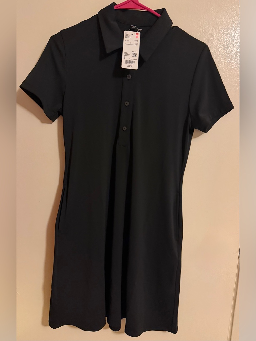 UNIQLO Women’s Black Polo Shirt Dress size S NWT